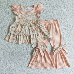 NEW Floral Pumpkin Ruffles Pants Set